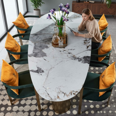 Tavolo da pranzo in marmo acciaio inossidabile Nuovo Mobili design moderno creativi di lusso