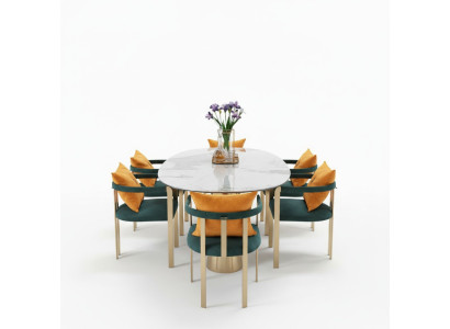 Tavolo da pranzo in marmo acciaio inossidabile Nuovo Mobili design moderno creativi di lusso