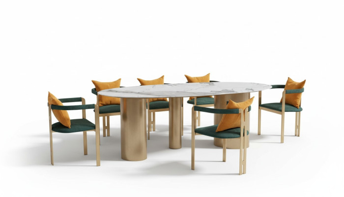 Tavolo da pranzo 6 sedie Design moderno Mobili di lusso Tavolo e seggiola da sala da pranzo