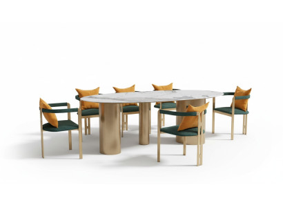 Tavolo da pranzo 6 sedie Design moderno Mobili di lusso Tavolo e seggiola da sala da pranzo