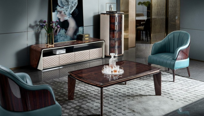 Soggiorno di lusso Mobili Sideboard Armadio in pelle Lucido rtv tv
