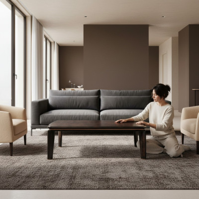 Tavolino da salotto in legno marrone scuro di lusso per soggiorno moderno nuovo design.