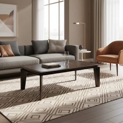 Tavolino da salotto in legno marrone scuro di lusso per soggiorno moderno nuovo design.