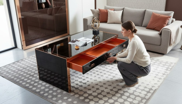 Scrivania da ufficio in legno marrone Tavolo Studio Tavoli Ufficio Design moderno Mobili di lusso