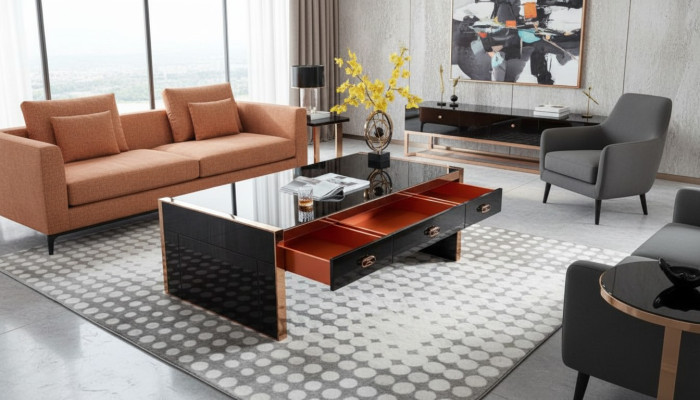 Scrivania da ufficio in legno marrone Tavolo Studio Tavoli Ufficio Design moderno Mobili di lusso