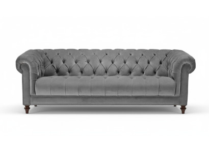 Tre posti in tessuto grigio design divani poltrone divani divani Chesterfield.