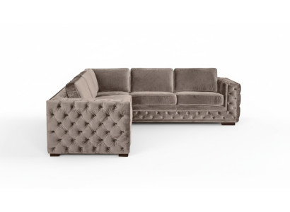 chesterfield divano in velluto di lusso set divano materiale bottoni imbottiti nuovo Beige