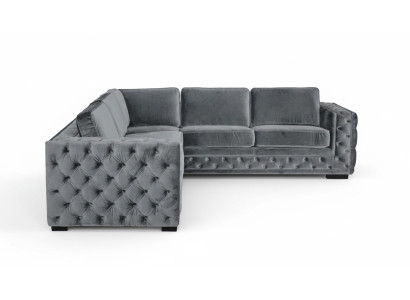 Divano angolare grigio angoli velluto design mobili divano angolare gruppo di sedute imbottito