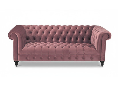 Fucsia velluto divano lusso imbottito Chesterfield mobili divano con bottoni tre posti