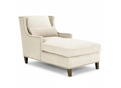 Chaise longue Sdraio Mobili Pouf Salone Design Divano In Tessuto Beige Letto