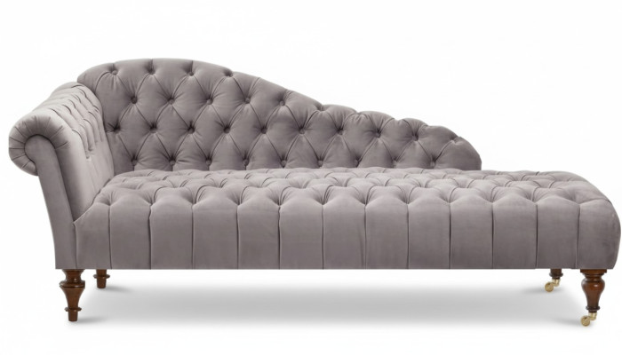 Chaiselongue Mobili classici Beige Divano soggiorno Tessuto Chesterfield