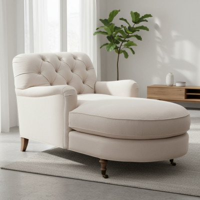 Beige Chaiselongue Chesterfield mobili divano soggiorno moderno