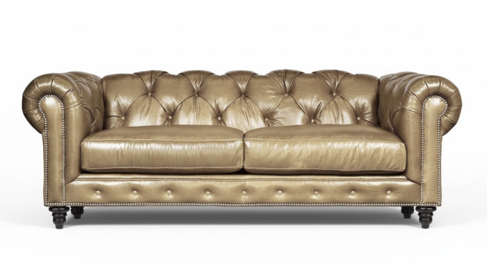Marrone chiaro divano Chesterfield in pelle a tre posti design per soggiorno Chesterfield nuovo