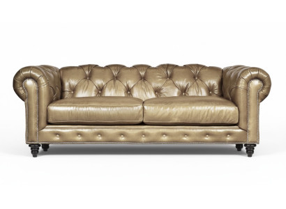 Marrone chiaro divano Chesterfield in pelle a tre posti design per soggiorno Chesterfield nuovo