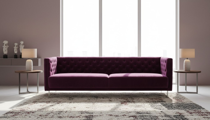 Viola Chesterfield Soggiorno Moderno Divano Design Stile Italiano Mobili Mobili