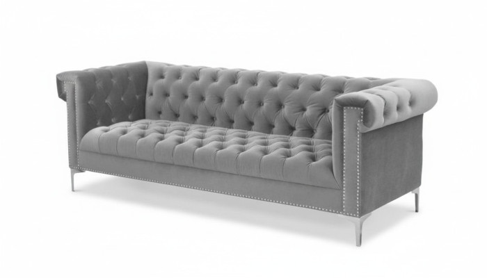 Grigio Chesterfield divano a tre posti in tessuto design soggiorno divani imbottiti divani nuovi