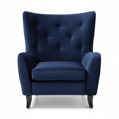 Poltrona in tessuto velluto Chesterfield Moderni divani blu per il salotto.