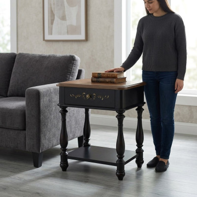 Tavolino da notte di design con consolle, comodini di lusso, tavolini in pelle e console in legno nuovi.