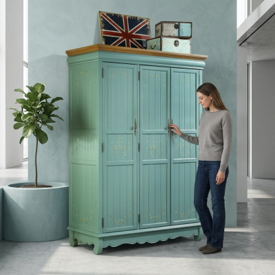 Armadio vestiti Design Armadi in legno massello Arredamento country Armadi Nuovi