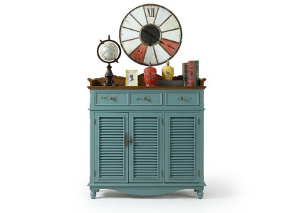 Mobili in vero legno, credenze blu, armadi, sideboard, scaffale, comò.