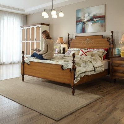 Design camera da letto 3 pezzi Letto 2 comodini Americano lusso Letto Set Mobili