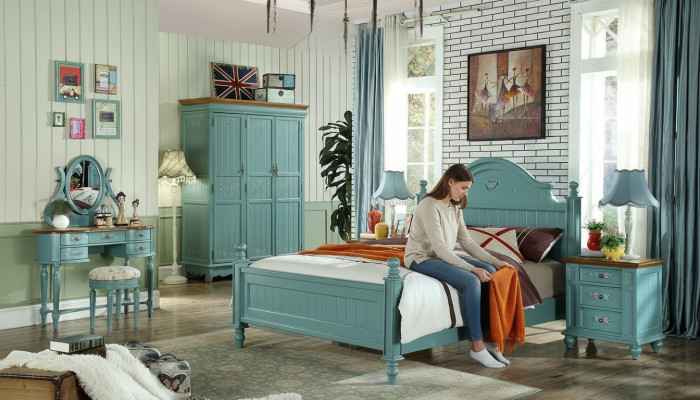 Albergo Polster Letti matrimoniali americani Bix XXL in legno Tessuto Letto Design elegante