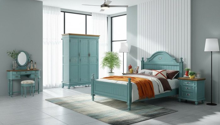 Albergo Polster Letti matrimoniali americani Bix XXL in legno Tessuto Letto Design elegante