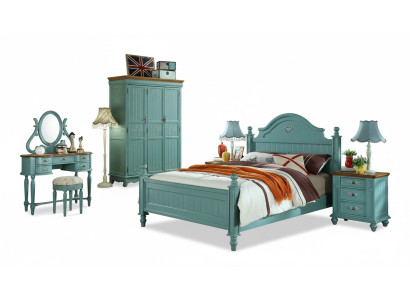 Albergo Polster Letti matrimoniali americani Bix XXL in legno Tessuto Letto Design elegante
