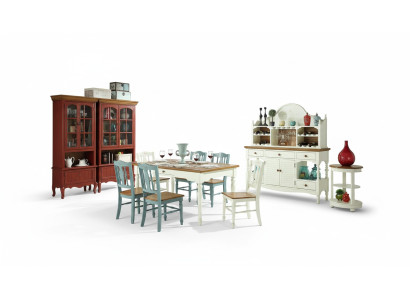 Set di mobili per sala da pranzo design 8 pezzi. Tavolo Sedie Comò Credenza Gruppo di arredamento.