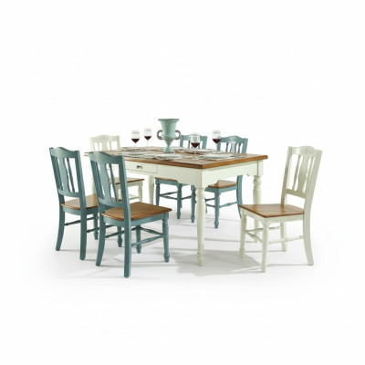 Tavolo da pranzo 6 sedie Set da pranzo Gruppo mobili Tavolo Sala da pranzo 7 pezzi in legno Nuovo
