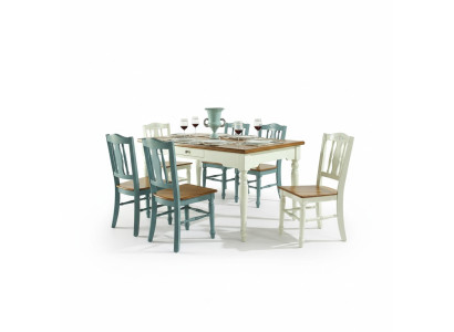 Tavolo da pranzo 6 sedie Set da pranzo Gruppo mobili Tavolo Sala da pranzo 7 pezzi in legno Nuovo