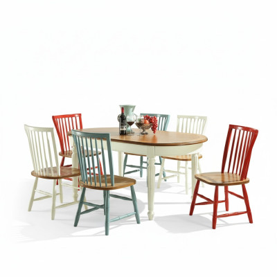 Vetrina Tavolo da pranzo 6x Set da pranzo Sedia Mobile Tavolo Gruppo 8 pezzi Set Credenza