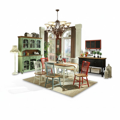 Tavolo da pranzo di lusso 4 sedie Set da pranzo Set da pranzo Tavolo classico Set 7 pezzi Sedia