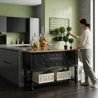 Armadio alto, cassettiera, credenza, comodini per soggiorno e sala da pranzo, in legno, credenza, credenza.