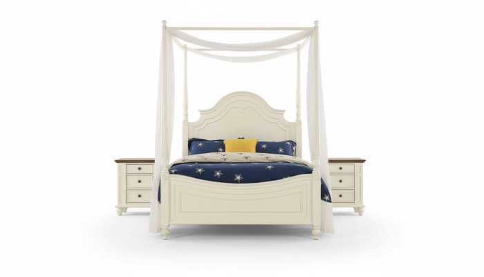 Letto a baldacchino 3 pezzi. Set camera da letto Letti 3 pezzi Set mobili country Comodino