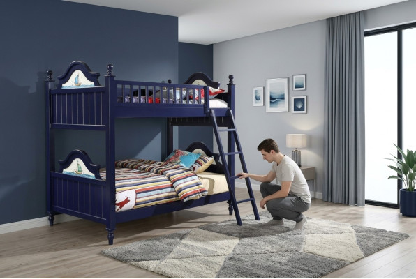 Letto a castello classico per bambini in camera da letto per bambini, letto a soppalco.