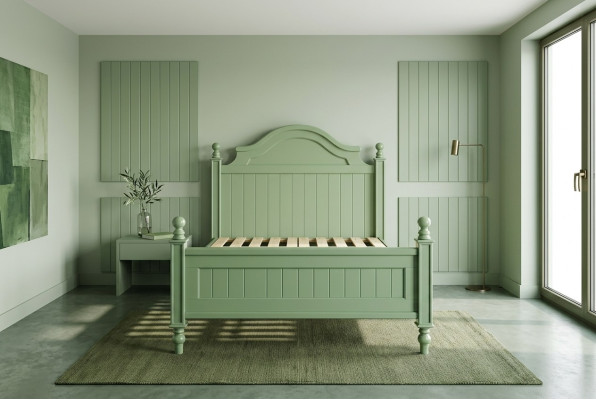 Letto verde Letti classici Letto matrimoniale in stile country Letto per hotel di lusso Nuova camera da letto