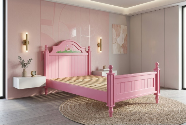 Letto imbottito design di lusso Letti matrimoniali per hotel Camera da letto in legno 120x200cm Nuovo