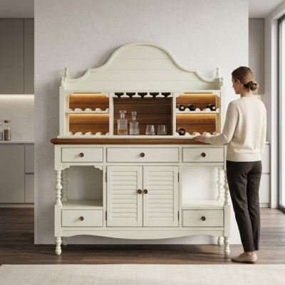Classico mobile in legno in stile country house, credenza, armadio, cassettiera, credenze