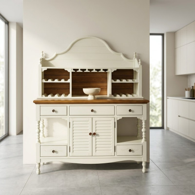 Classico mobile in legno in stile country house, credenza, armadio, cassettiera, credenze