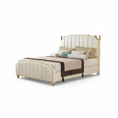 Design letto matrimoniale letto hotel di lusso camera da letto in pelle 180x200cm Letti Imbottiti