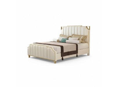 Design letto matrimoniale letto hotel di lusso camera da letto in pelle 180x200cm Letti Imbottiti