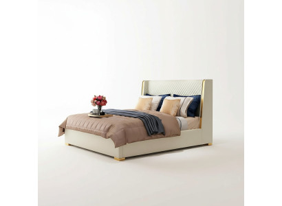 Letto imbottito design in stoffa e legno di lusso, 180x200cm, matrimoniale.