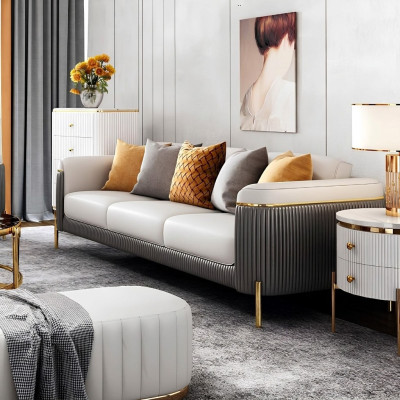 Sofà 3 posti Set design divano imbottito divani moderni tavolo nuovo