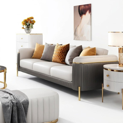 Sofà 3 posti Set design divano imbottito divani moderni tavolo nuovo