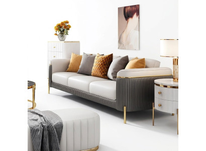 Sofà 3 posti Set design divano imbottito divani moderni tavolo nuovo