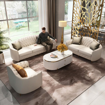 Set divano 3+2+1 posti in pelle moderno design divani imbottiti couch