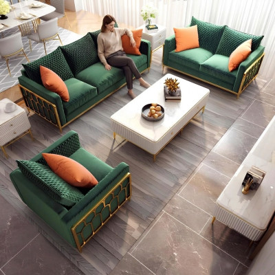 Divano in pelle Divano Imbottitura Seduta 3+2+1 posti Set di divani Design Divani Sofa