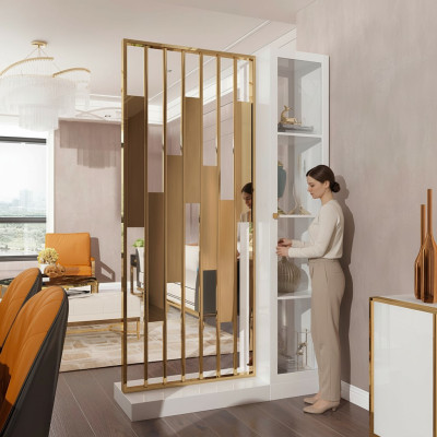 Scaffale divisore in metallo di design di lusso mobili stile armadio parete in metallo nuovo