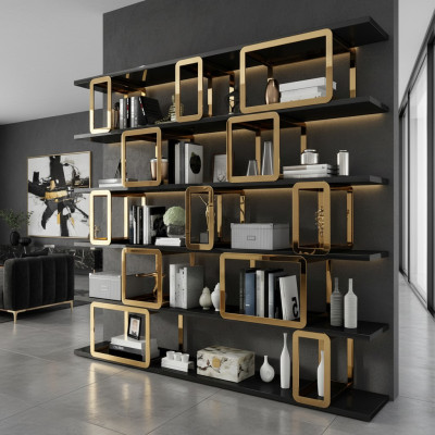 Sistema di armadi e scaffali separati per designer per soggiorno, sala, ufficio e mobili.